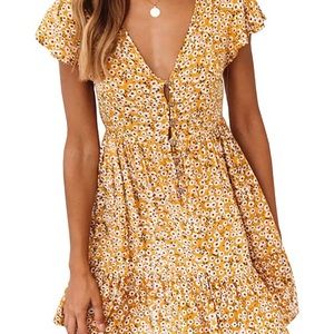 SOLD Floral Yellow Sundress